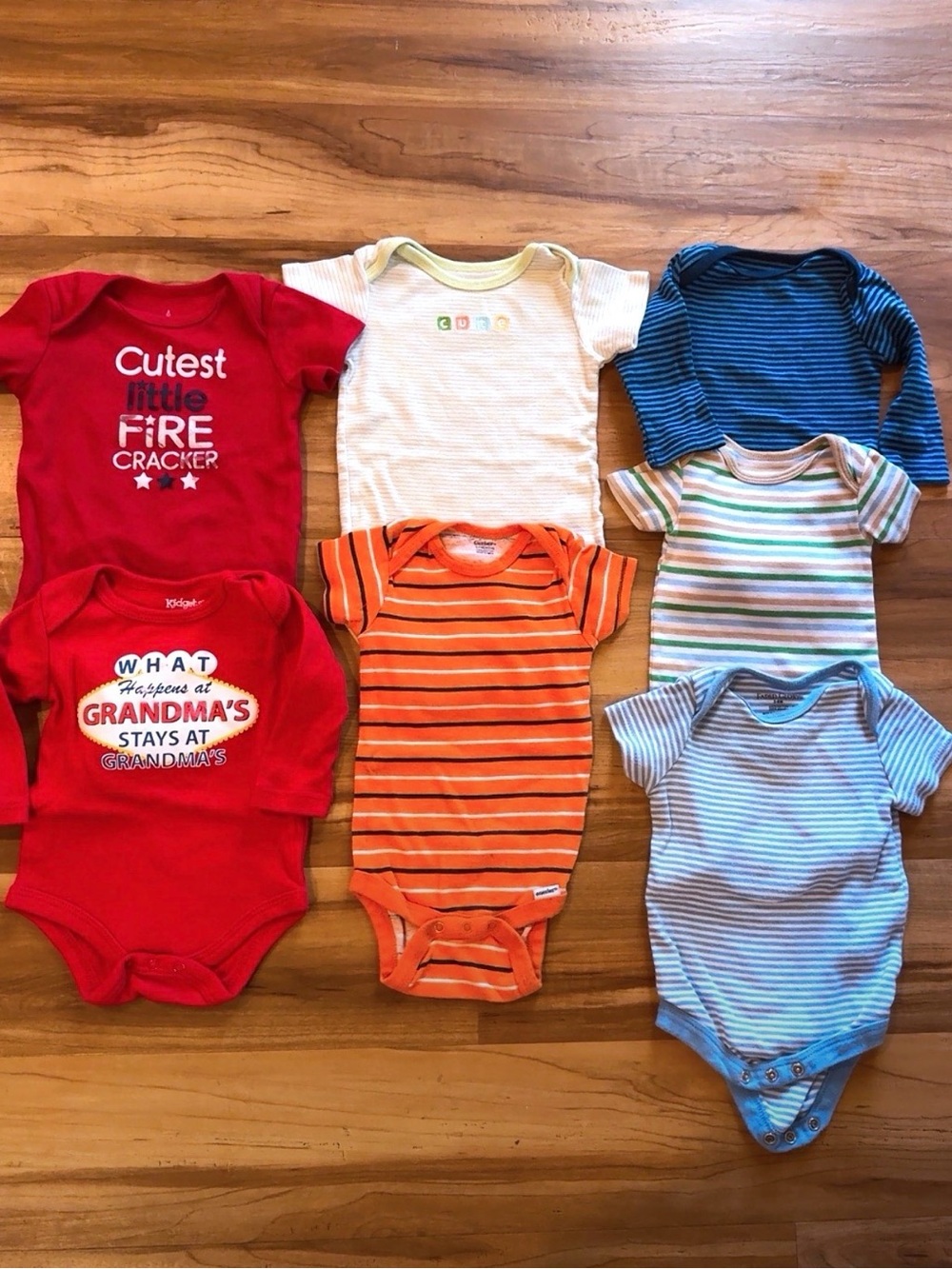 Baby Boy Onesie Bodysuit Bundle 3-6 Months 7 Piece Carter’s Faded Glory